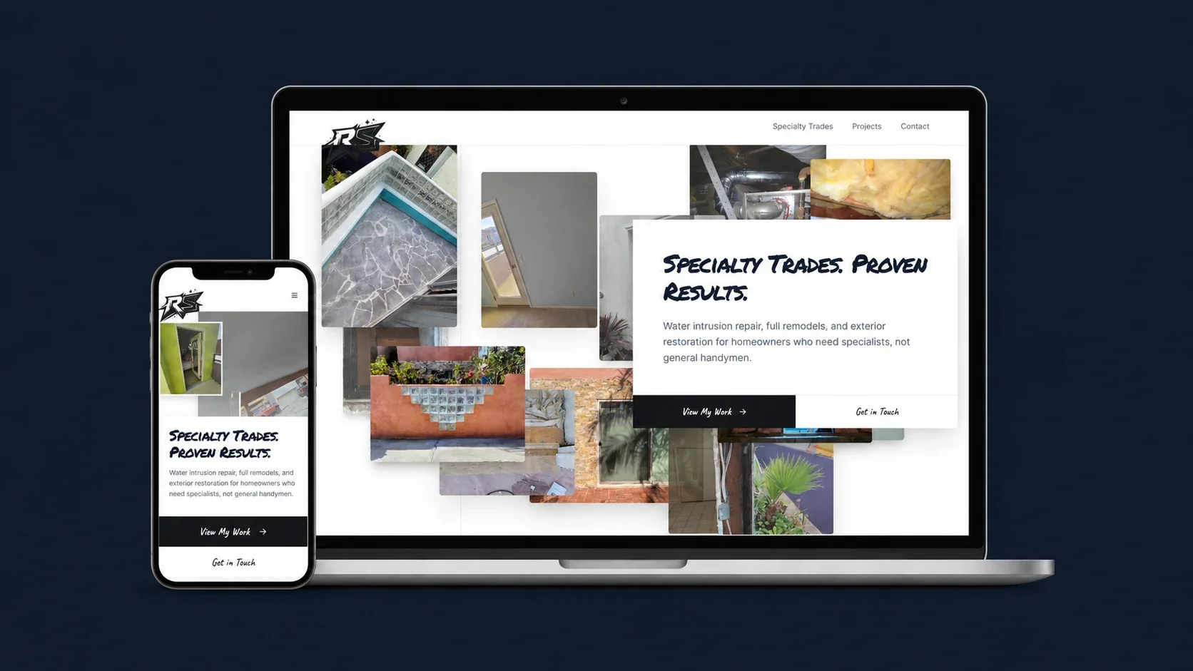 R Structures desktop and mobile design preview